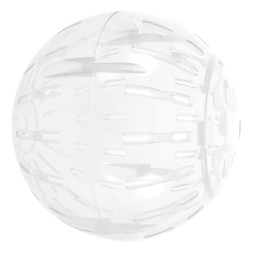POPETPOP 4 Inch Hamster Running Ball Toy Transparent Small Pet Exercise Ball Safe Rolling Wheel for Hamsters Gerbils Chinchillas - color: White