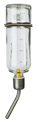 Trixie Small Animal Glass Water Bottle, 250 ml, Pack of 1 - size: 250 ml