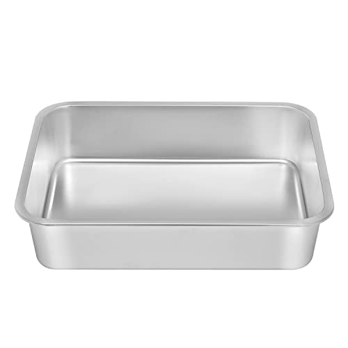Kichwit Stainless Steel Cat Litter Box, Kitten Litter Tray, Metal Cat Litter Pan, Non Stick Smooth Surface, Easy to Clean (17.5" L x 13.5" W x 4" H) - size: 17.5" L x 13.5" W x 4" H (without Lid)