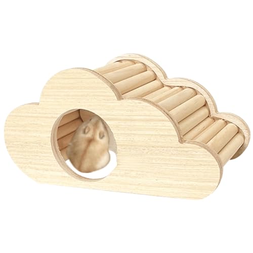 Hamster Wooden Hideout House Natural Wood Pet Rats Climbing Play Hut Hideaway Room for Small Chicken Hedgehogs Chinchilla Habitat Pet Cage Accessories (E) - style: E