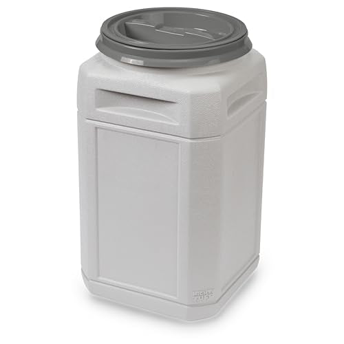 Mighty Tuff Airtight Dog Food Storage Container – 13 Gal, up to 54 lb Capacity – Cat and Dog Food Container with Twist Lid & Handles – BPA-Free, Made in USA - size: 13 Gal/ 54 lbs