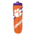 Party Animal NCAA Squeeze Bottle, 32 oz, Clemson Tigers | Slim, lightweight BPA-free sports water bottle with quick-flow squeeze; fits backpacks & cup holders for kids or adults - style: Clemson Tigers