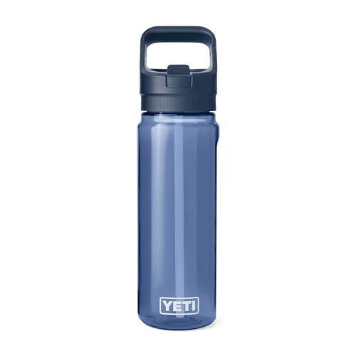 YETI Yonder 750 ml/25 oz Water Bottle with Yonder Straw Cap, Navy - color: Navy, size: 25 Ounces