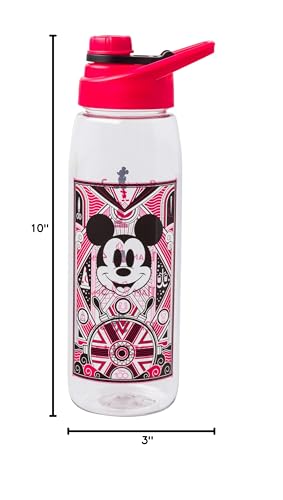 Silver Buffalo Disney 100 Mickey Mouse Hydration Tracker Schedule Water Bottle With Screw-On Lid, 28 Ounces - color: Disney 100 Mickey Hydration Tracker, size: 28 Ounces
