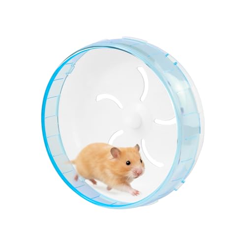 WishLotus Silent Running Wheel - Small Pet Exercise Toy and Cage Accessory for Hamster, Golden Silk Shih Tzu, Bear (Blue,21cm) - color: blue,21cm