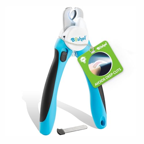 LED Large Dog Nail Clippers with Quick Sensor, Light, and Safety Guard, Pet's Sharp Toenail Cutter and File - size: LED - Large/Medium