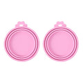 2 Packs Pet Food Cans Lids,Cute Can Lid Dishwasher Safe, Can Covers Most Standard Size Dog and Cat Canned(pink) - color: pink