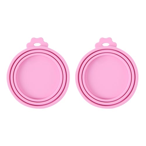 2 Packs Pet Food Cans Lids,Cute Can Lid Dishwasher Safe, Can Covers Most Standard Size Dog and Cat Canned(pink) - color: pink