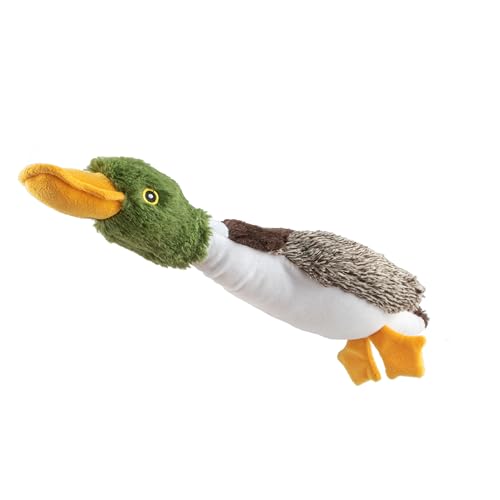 Best Pet Supplies Interactive Squeaky Dog Chew Toy, Ideal Dog Toys for Chewers, Small, Medium & Large Dogs, and Fetch Lovers - Mallard Duck (Brown), Large - color: Mallard Duck (Brown), size: Large