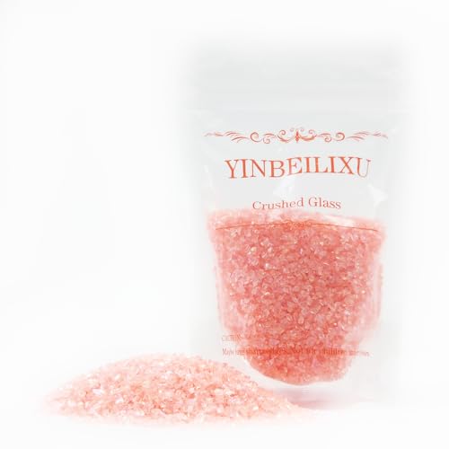 Crushed Glass Glitter, Broken Stones Shattered Glass Chips for Resin Art Crafts, Epoxy Resin Supplies, Geod Painting, DIY Art Projects, Jewelry Making, 2-4mm, 200g/7oz (Orange Red) - color: Orange Red