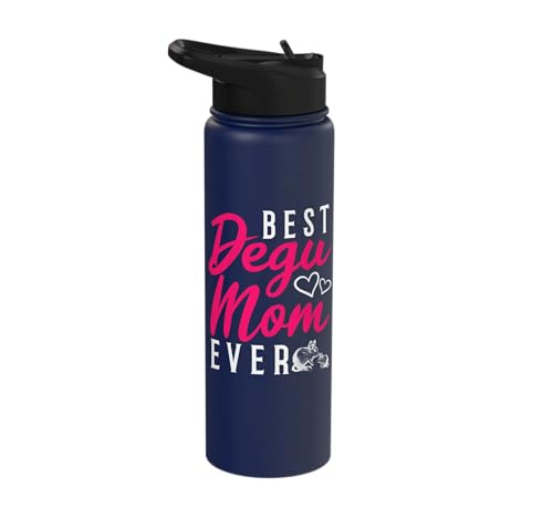 Best Degu Mom Ever Rodents Stainless Steel Insulated Water Bottle - color: Navy Blue