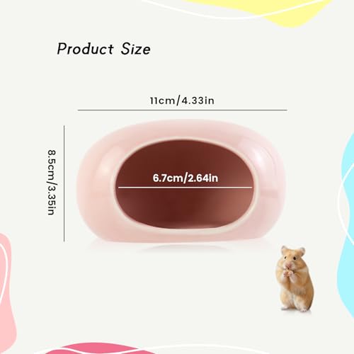 Ceramic Hamster Hideout, Cooling Hamster House All-Season Small Animal Cave, Easy to Clean Cave for Dwarf Hamsters, Gerbils, Mice (Blue) - color: Blue