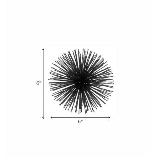 Modern Day Accents 5367 Erizo Urchin Small Black Sphere, 6" D - color: Black, size: Small