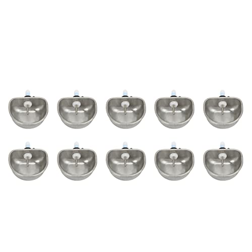 Rabbit Drinking Water Bowl, 10PCS Nipple Drinker Feeder Pet Cage | 3.54x2.60x1.18in Stainless Steel Watering Dispenser System, Bunny Equipment for Breeding Cages