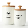 Cat Treat Container with Airtight Lid, Cat Food Oganizer Dry Food, Cat Food Storage Containers, Pet Treats Canister, Cat Treat Jar Set of 2-8.3x4.9 & 7.1x4.3 (White) - color: White
