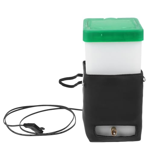 Toddmomy Heated Rabbit Water Bottle Plastic Dispenser 7.08 in | No Freeze Winter Pet Thermostat, For Outdoor Bunny Hutch & Guinea Pig Cage, Leakproof Gravity Feeder, Green Lid Cover