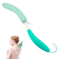 Back Scrubber for Shower,15.35"Curved Body Brush with Anti Slip Long Handle | Long Back Scrubber for Men & Women, Skin Exfoliating Curved Back Scrub Brush, Removable Long Handle Mesh Sponge Back Washer - size: Green+Green Handle (YS0125)