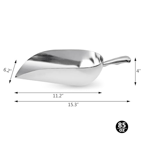 New Star Foodservice 34608 One-Piece Cast Aluminum Round Bottom Bar Ice Flour Utility Scoop, 85-Ounce, Silver (Hand Wash Only) - size: 85-Ounce