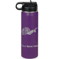 LaserGram Personalized 20oz Water Bottle, Snail (Dark Purple) | Engraved Gift, Vacuum Insulated Stainless Steel, Flip-Top Straw Lid, Laser Engraved With Your Name - color: Dark Purple, size: 20 Ounces