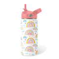 16oz Rainbow Tumbler Cup with Handle and Straw - Pink Stainless Steel Water Bottle for Women Men - Insulated Double Wall Travel Mug, Sweatproof, Non-Slip Base - Birthday Gift Ideas - color: Rainbow1, size: 16 Ounces