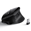 LTC GM051 Wireless Vertical Ergonomic Mouse – 8K DPI Optical, 9 Programmable Buttons (5 Side), Rechargeable 850mAh, Multi-Device Bluetooth/2.4G for Mac, PC, Laptop & Desktop – Black