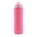 Ello Pop & Fill Insulated Stainless Steel Water Bottle with Quick Fill Lid, Leakproof Locking, Sip or Chug Spout, BPA-Free, Double Wall Vacuum Insulated for Sports, Travel & School- 22oz / 32oz / 40oz - color: Cherry Breeze, style: 22oz