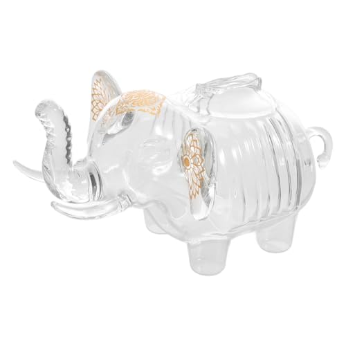 BESPORTBLE Glass Elephant Piggy Bank Clear Coin Storage Jar Animal Money Bank Change Holder Case for Kids Savings Elephant Home Decor 7.28 X 4.33 X 4.05 in