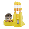Wontee 3 in 1 Hamster Water Bottle with Food Bowl Hideout Base 80ML, Yellow | Water dispenser, food container, hideout, stable base, easy to refill, for glass tank/cage, dwarf hamster/mouse/gerbil, 2.7oz - color: Yellow, size: 80ML