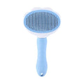 Cat Brush for Shedding, Self Cleaning Slicker Brush for Long Haired Cats, Deshedding Grooming Tool for Indoor Cats with Easy Release Button System (Blue)