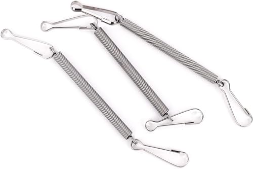 GANPUB Silver Replacement Springs with 2 Clips Stainless Steel 3.1 Inch Spring Fastening Water Drinking Bottle for Rabbit Hamster Water Bottle Spring Clip,Feeding and Watering Supplies