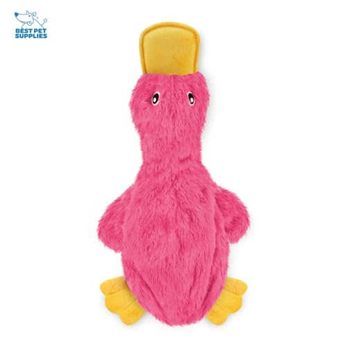 Best Pet Supplies Interactive Squeaky Dog Toy - Crinkle Duck Set | Pack of 3, Stuffing Free Body, Soft, Squeaks & Crinkles, No Mess, Perfect for Moderate Chewers, Toss and Fetch Play - color: Crinkle Duck (Yellow, Blue, Pink), size: Large