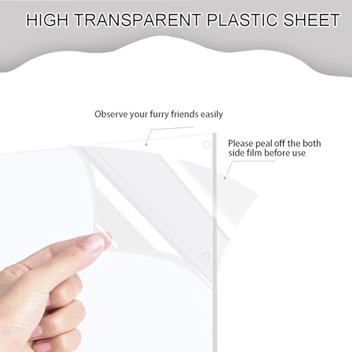 Pet Cage Liner Protection, Rabbit Cage Plastic Panels, 18 PCS Cage Urine Guard for Rabbit, Guinea Pig, Hamster, Hedgehog, Chinchilla, Ferret, Bunny - Transparent, 11.8"x7.9" - size: 18PCS,11.8"x7.9"