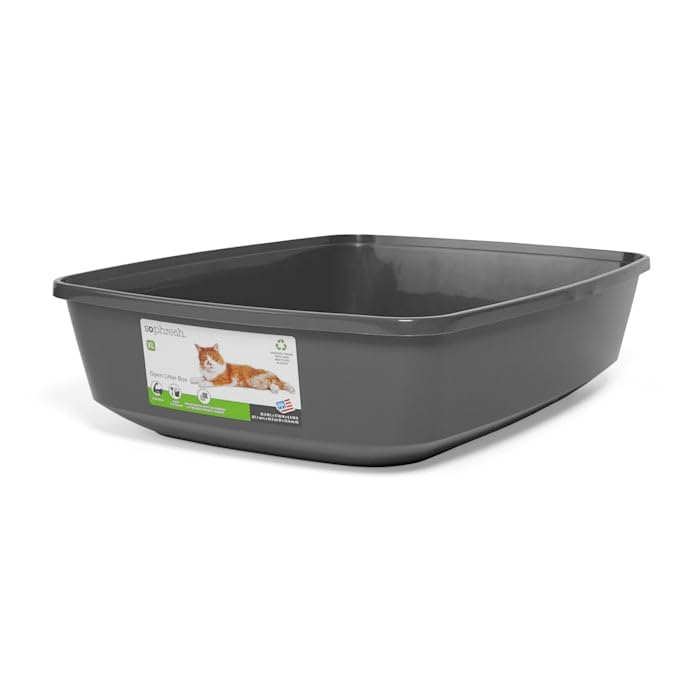 So Phresh by Petco Open Cat Litter Box Charcoal X-Large 22.4" L X 16.9" W X 5.4" H