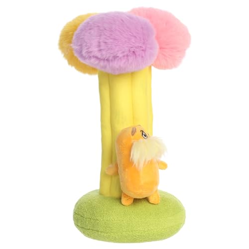 Aurora Dr. Seuss 10.5" Lorax Climbing Truffula Tree Whimsical Plush | Authentic storybook character details for fans and collectors