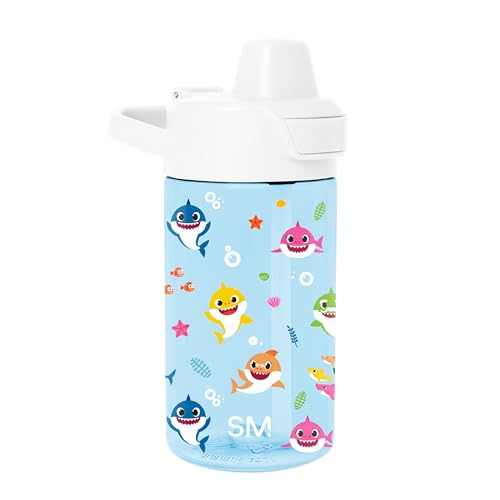Simple Modern Baby Shark Kids Tritan Plastic Summit Water Bottle | 12 oz BPA-Free Cup with Covered Leak Proof Straw Lid for Boys, Girls, Toddlers | Friends - color: Baby Shark: Friends, style: Covered Lid | 12oz