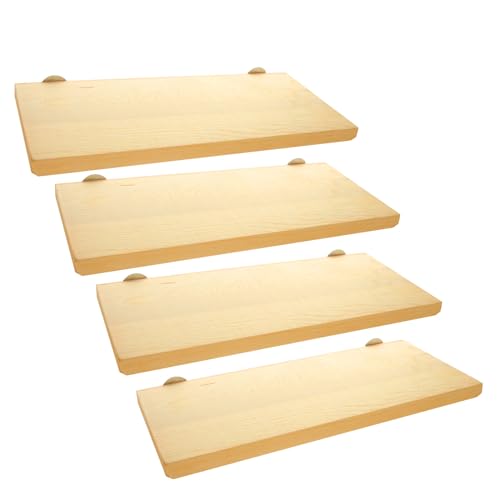 4 Pack 5 x 12 Inches Bird Perches - Natural Wooden Flat Bird Perch - Rectangle Bird Perch Stand Platform for Parrot, Budgies, Parakeet, Cockatiels, Conure, Lovebirds