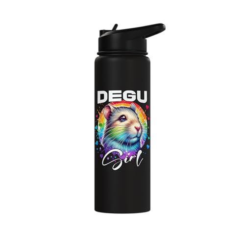 Degu Girl Degu Stainless Steel Insulated Water Bottle - color: Black