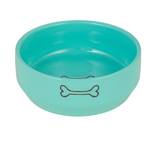 6.5" Ceramic Dog Bowl Pet Feeding Bowl 20oz (Turquoise/Blue, 6.5 / Large) - color: Turquoise / Blue