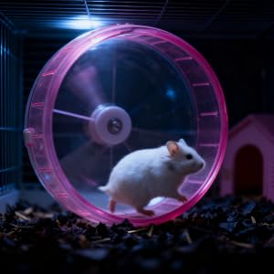 Hamster Running Wheel, Silent Plastic Exercise Roller Running Toy for Small Pets Cage Pink 4.53 Inch 1 Pack