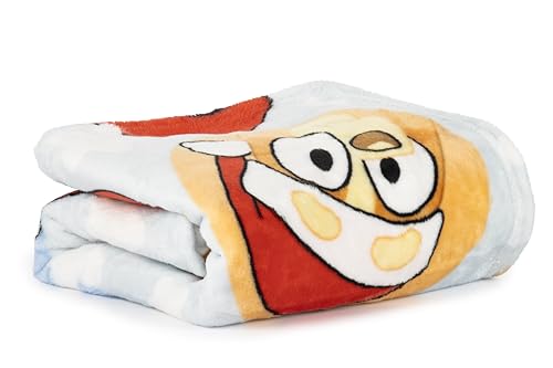 Jay Franco Kids Christmas Hugger Set – 12" Plush Pillow Buddy & 46" x 60" Fleece Throw Blanket, Ultra-Soft Bedding & Travel Set, Holiday Bedroom & Couch Décor, Blue - Bluey - color: Blue - Bluey