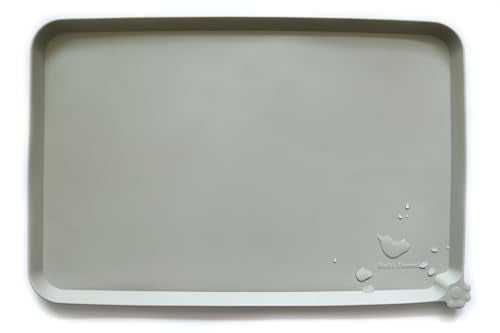 Hoki Found L Silicone Non Slip Pet Dog Cat Bowl Mats - Placemat - Feeding Mat - Waterproof - For Carpet - Cream Green - color: Cream Green, size: 22" x 14"