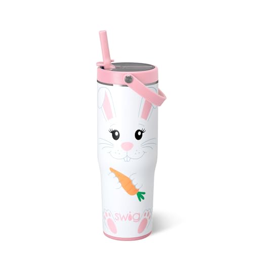Swig Life 30oz Leakproof To-Go Tumbler with Handle, Easter Bunny | Leakproof Lid - Triple Insulated Stainless Steel - Handle & Straw Included - Cup Holder Friendly - Dishwasher Safe - color: Easter Bunny