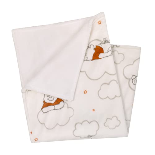 NoJo Disney Winnie The Pooh Red and White Clouds Super Soft Sherpa Baby Blanket - color: Winnie the Pooh Red and White Clouds