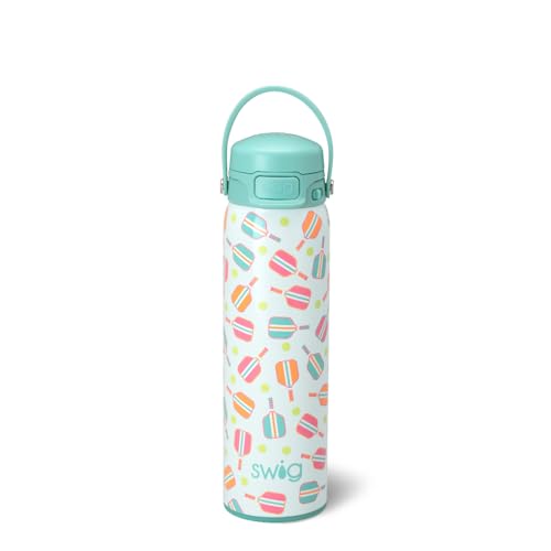 Swig Life 22oz Leakproof EZ Fill Water Bottle, Rally Ready | Leakproof Lid - Double Wall Insulated Stainless Steel - Lid, Straw & Lock - Cup Holder Friendly - Dishwasher Safe - color: Rally Ready, size: 22 Ounces