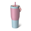 BrüMate Resa 35oz 100% Leakproof Travel Tumbler with Handle & Straw | Flexible SoftSip Straw | Silicone Sleeve for Durability | Stainless Steel | Cup Holder & Travel Friendly Water Bottle | (Eclipse) - color: Eclipse, size: 35 oz