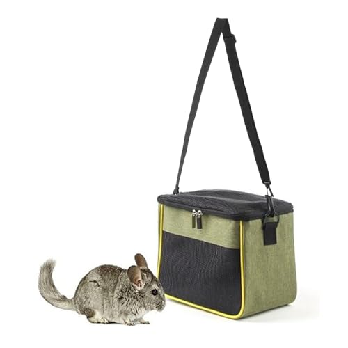 haozaikeji Guinea Pig Carrier Bag Portable Rabbit Travel Bag Breathable Small Animal Outgoing Pouch Hamster Carrier with Pad - color: Green