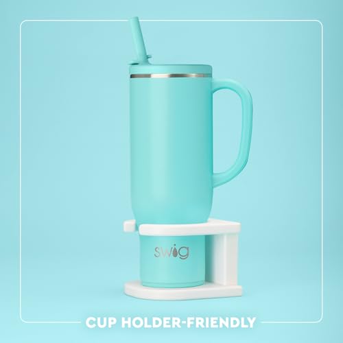 Swig Life 30oz Leakproof To-Go Tumbler with Handle, Cherry Pop | Leakproof Lid - Triple Insulated Stainless Steel - Handle & Straw Included - Cup Holder Friendly - Dishwasher Safe - color: Cherry Pop, size: 30 Ounces