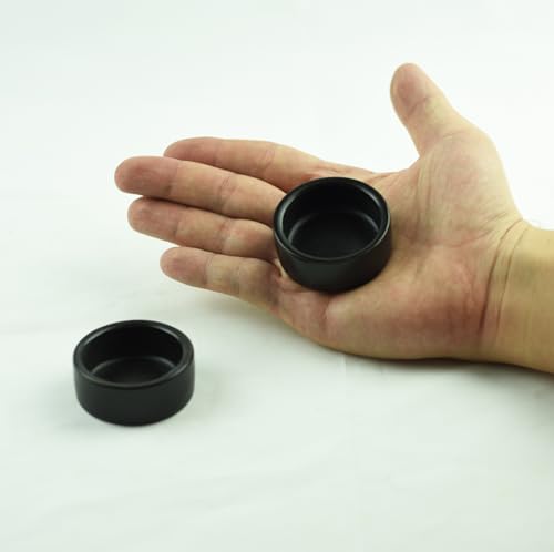 2 Pack Black Ceramic Reptile Food and Water Dish Anti Escape Bowl for Bearded Dragons Lizards Geckos and Leopards (Small) - size: Small