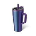 BrüMate Era Flip 30oz Tumbler with 100% Leakproof Covered Straw Lid | Hygienic Covered Straw | Insulated Stainless Steel Water Bottle with Handle | Cup Holder Friendly | BPA-Free (Dark Aura) - color: Dark Aura, size: 30 Ounces