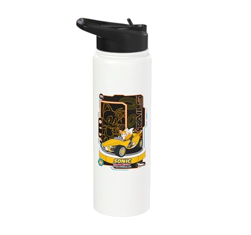 Sonic Racing CrossWorlds - Tails Stainless Steel Insulated Water Bottle - color: White